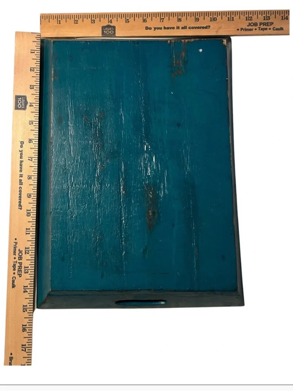 Sea Turtle Wood Serving Tray Coastal Beach House Teal Green Distressed Handles